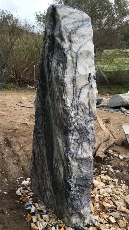 Black Marble Monolith for Garden