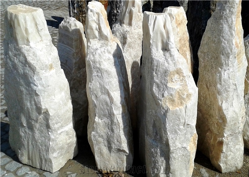 Columns, Marble Monolith for Garden