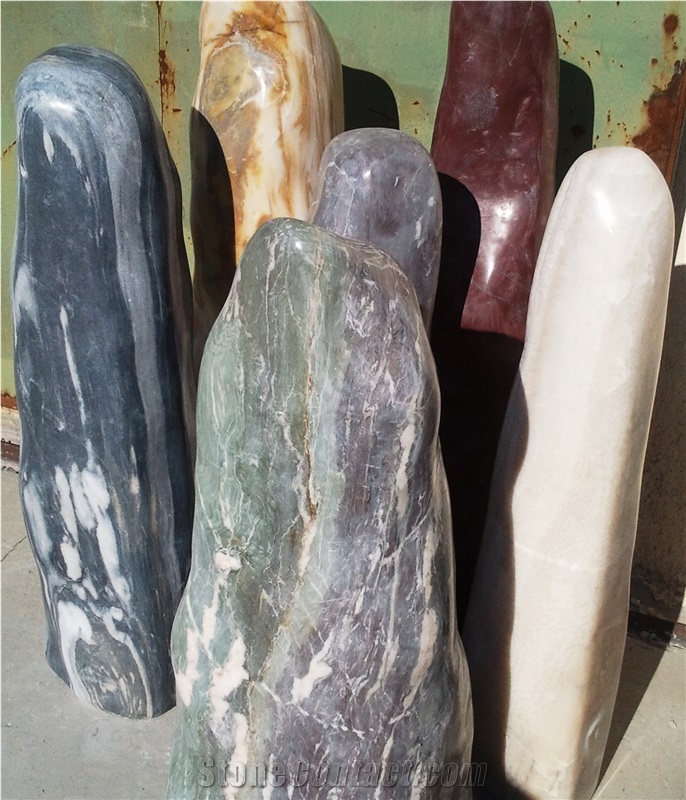 Polished Columns, Marble Monolith, Garden Rock Stone