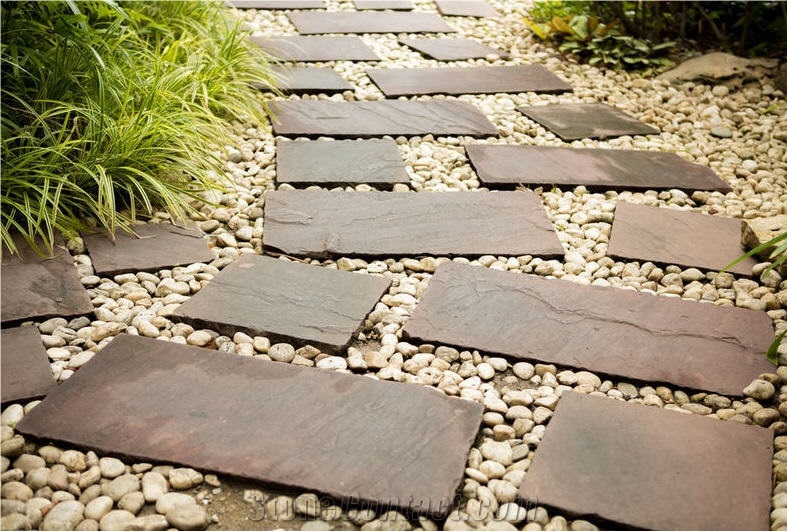 Plum Slate Walkway Pavers, Lilac Slate Pavers