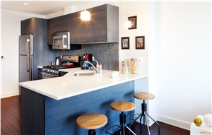 Corus White Quartz Kitchen Countertop