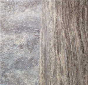 Tumbled Silver Travertine Tiles, Versailles Pattern