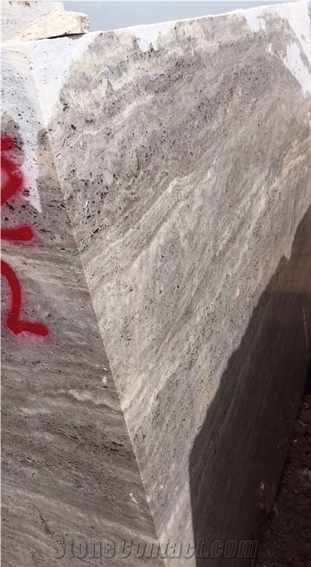 Tumbled Silver Travertine Tiles, Versailles Pattern