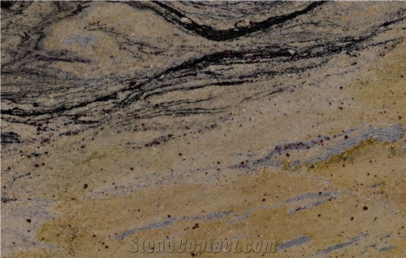 Prada Gold Granite Tiles, Slabs