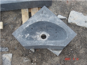 Natural Stone Bathroom Wash Sinks, Kitchen Vessel Irregular Basins, Black Basalt Oval Sink, Outdoor & Interior Polished Surface Wash Bowls Basins
