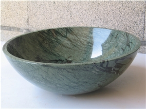 Natural Stone Bathroom Wash Sinks, Kitchen Vessel Round Basins, Green Marble Oval Sink, Wash Bowls Basins