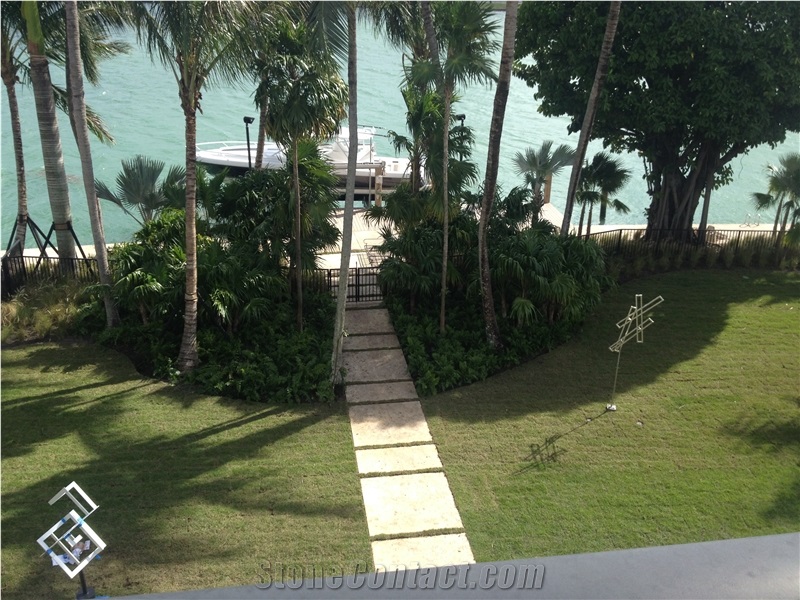 Dominican White Coral Stone Walkway Pavers