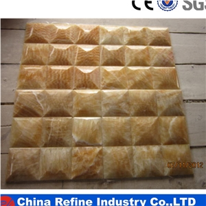 Onyx Mosaic Pattern Design , Yellow Onyx Mosaic,Polished Mosaic,Wall Mosaic,Floor Mosaic,Mosaic Pattern