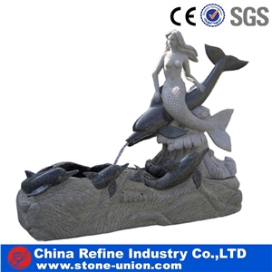 Outdoor Carving Granite Fountain , Standard Size Granite Block Foutain,Garden Fountains,Exterior Fountains