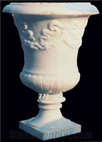 Round Garden Planters Bowl Pots , Round Flower Planter Box & Planter Pots , Granite Carved Landscaping Planters and Outdoor Vase
