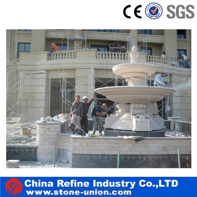 White Marble Fountain Carving Finished , China White Marble Stone Fountain,Garden Fountains,Exterior Fountains,Ball Fountains,Wall Mounted Fountains
