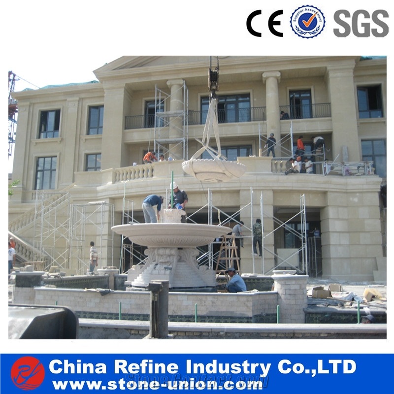White Marble Fountain Carving Finished , China White Marble Stone Fountain,Garden Fountains,Exterior Fountains,Ball Fountains,Wall Mounted Fountains