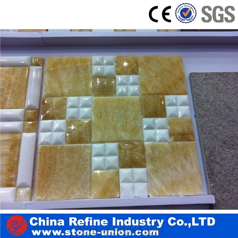 Yellow Onyx Polished Mosaic, Honey Onyx Mosaic Wall Panel,Polished Mosaic,Wall Mosaic,Floor Mosaic
