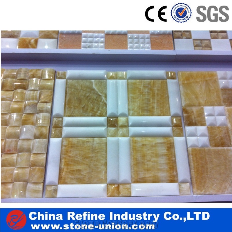 Yellow Onyx Polished Mosaic, Honey Onyx Mosaic Wall Panel,Polished Mosaic,Wall Mosaic,Floor Mosaic