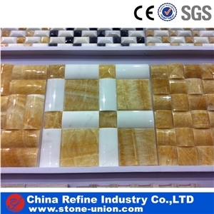 Yellow Onyx Polished Mosaic, Honey Onyx Mosaic Wall Panel,Polished Mosaic,Wall Mosaic,Floor Mosaic
