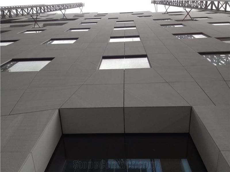 Blanco Macael Marble Bushamered Facade, White Marble Walling Tiles