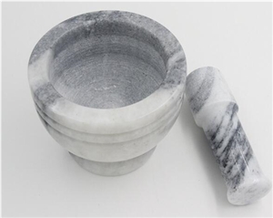 Stone Mortar and Pestle, White Marble Mortar and Pestle