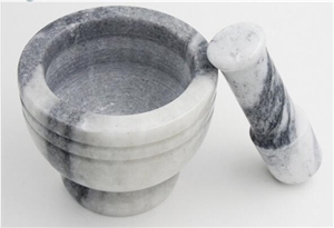 Stone Mortar and Pestle, White Marble Mortar and Pestle