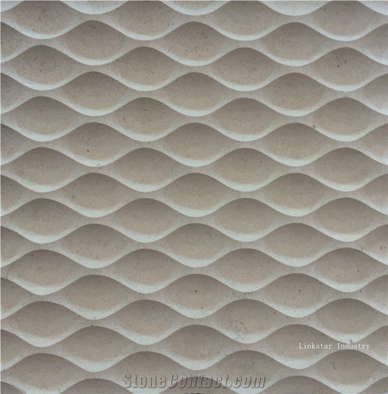 Natural Decorative 3d Limestone Wall Reliefs Tiles