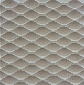 Natural Decorative 3d Limestone Wall Reliefs Tiles