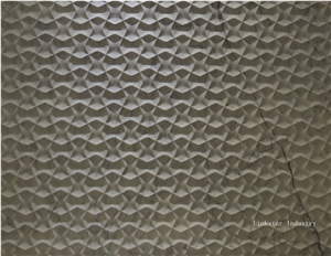 Natural Decorative 3d White Carrara Wall Reliefs Tiles