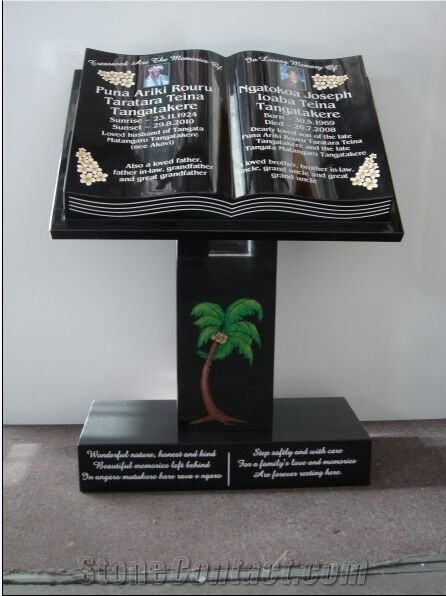 Upright Granite Book Memorial, Hebei Black Granite Memorial