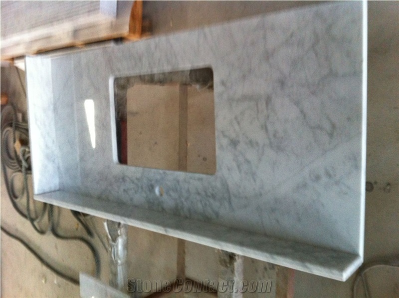 Bianco Carrara C Marble Vanity Top,Carrara White Marble Bathroom Top,Bianco Carrara Marble Bath Top with Sink,Italy White Marble Vanity Tops