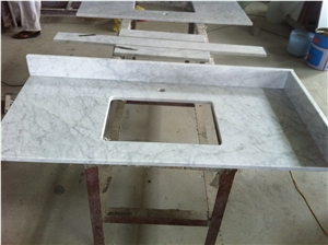 Bianco Carrara C Marble Vanity Top,Carrara White Marble Bathroom Top,Bianco Carrara Marble Bath Top with Sink,Italy White Marble Vanity Tops