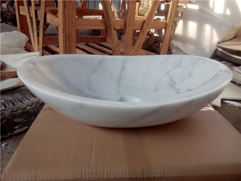 Bianco Carrara White Marble Sinks & Basins,Carrara White Marble Square Basins,Italy White Marble Bathroom Sinks,Vessel Sinks,Marble Sinks&Basins