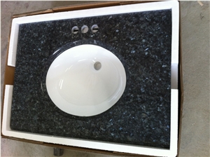 Blue Pearl Granite Vanity Top,Azul Perola Granite Bathroom Top,Labrador Blue Pearl Granite Bath Top with Sink
