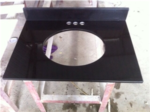 China Absolute Black Granite Vanity Top,China Black Granite Countertop,Absolute Black Granite Bath Tops