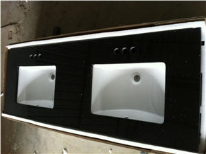 China Absolute Black Granite Vanity Top,China Black Granite Countertop,Absolute Black Granite Bath Tops