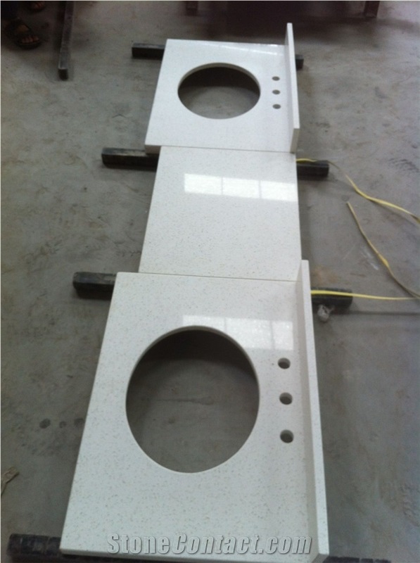 China Manmade Stone Bath Tops,Quartz Stone Bathroom Tops,White Quartz Stone Vanity Tops