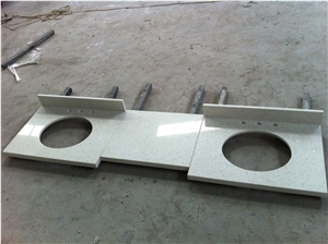 China White Quartz Stone Vanity Tops,China Artificial Stone Bathroom Vanity Tops, Quartz Stone Bathroom Top, Quartz Stone Custom Countertops, Polished Surface Bath Tops with Sink Basin