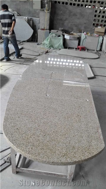 G682 Granite Vanity Top,G682 Rust Yellow Granite Double Sink Vanity Top,China Yellow Granite Countertop,G682 Granite Bath Top