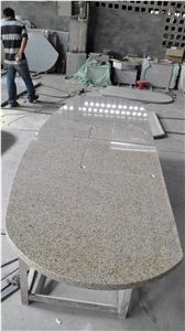 G682 Granite Vanity Top,G682 Rust Yellow Granite Double Sink Vanity Top,China Yellow Granite Countertop,G682 Granite Bath Top