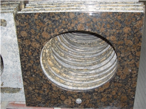 Polished Baltic Brown Granite Vanity Top, Coffe Brown Granite Bath Tops, Finland Brown Granite Bathroom Vanity Top