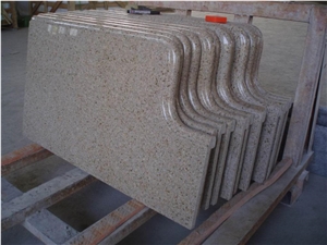 Polished G682 Granite Countertop, Rust Yellow Granite Kitchen Countertop, Gold Yellow Granite Island Top