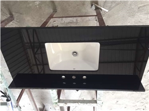 Shanxi Black Granite Vanity Tops,China Absolute Black Granite Countertop,China Black Granite Bathroom Top