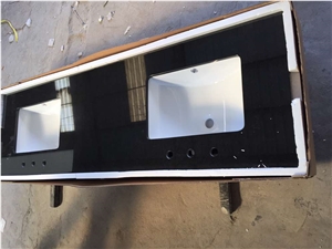 Shanxi Black Granite Vanity Tops,China Absolute Black Granite Countertop,China Black Granite Bathroom Top