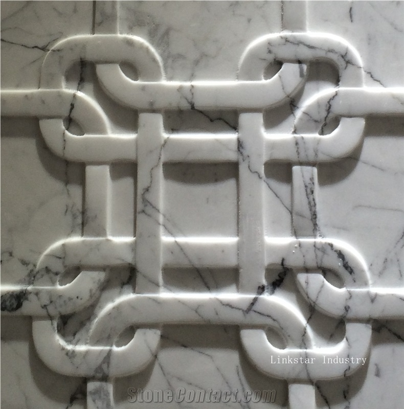 Natural 3d White Marble Relief Wallart Tiles