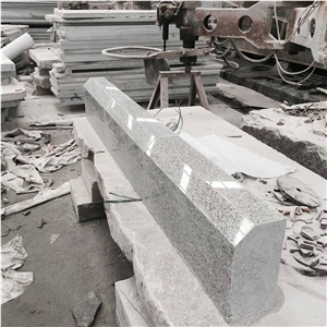 China Cheap Popular Light Grey G602 Bianco Crystal Granite Side Stone, Polished Surface Kerbstone with Bevel Edge, Road Curbstone, Natural Building Stone Outdoor, Factory Wholesale Good Price, Quarry