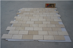 Cream Marfil Marble Polished Mosaic Tiles, Spainish Beige Marble Brick Mosaic, Beige Marble Mosaics for Wall, Floor