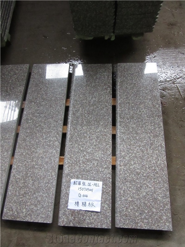 G664 Luoyuan Red Granite Stair Riser Polished Round Edge Competitive Price