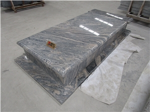 High Quality China Juparana Granite Tombstone Single Monuments, Poland Western Style Monuments Design