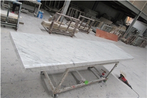 Italian Bianco Carrara White Marble Countertop Polished Tabletop