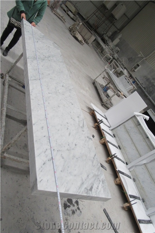 Italian Bianco Carrara White Marble Countertop Polished Tabletop