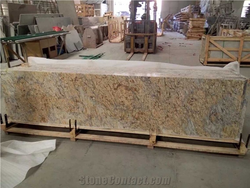 Golden Crystal Granite Slabs & Tiles, Brazil Yellow Granite