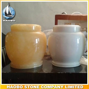 Marble Cremation Urn Wholesale Funeral Products, Yellow Marble Cremation Urns