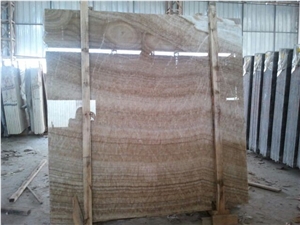 Brown Onyx Tiles & Slabs, Onice Caramello, Onyx Caramel, Manisa Brown Onyx Vein Cut